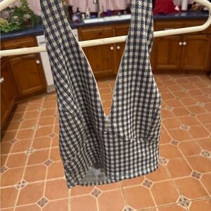Zara Blue and White Patterned Top